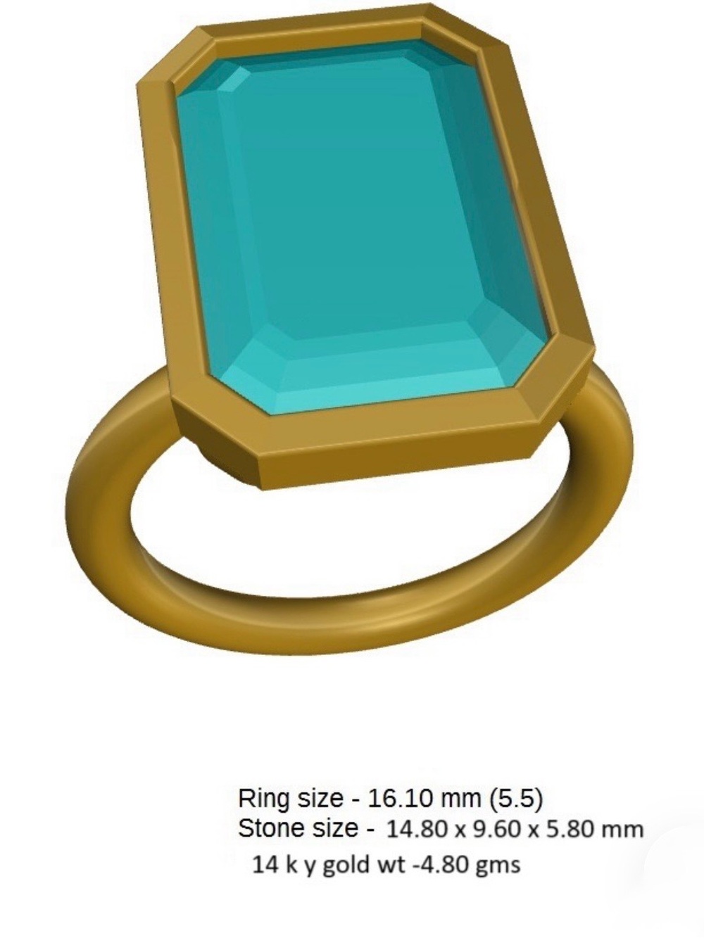 8.06ct Emerald Lab Diamond Ring - Picture 2 of 2